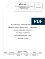 Procedimiento energización transformador SUT VFD P42E