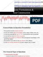 Questions Formulation & Test Construction