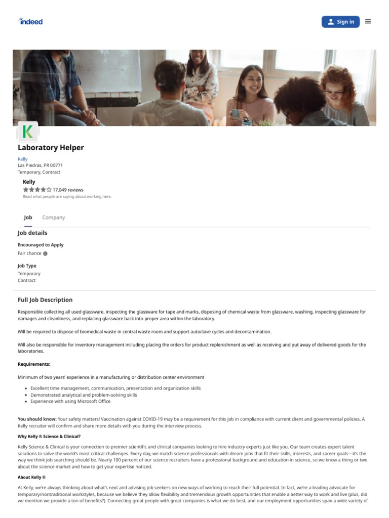 Laboratory HelperJob Advertisement PDF Laboratories Employment