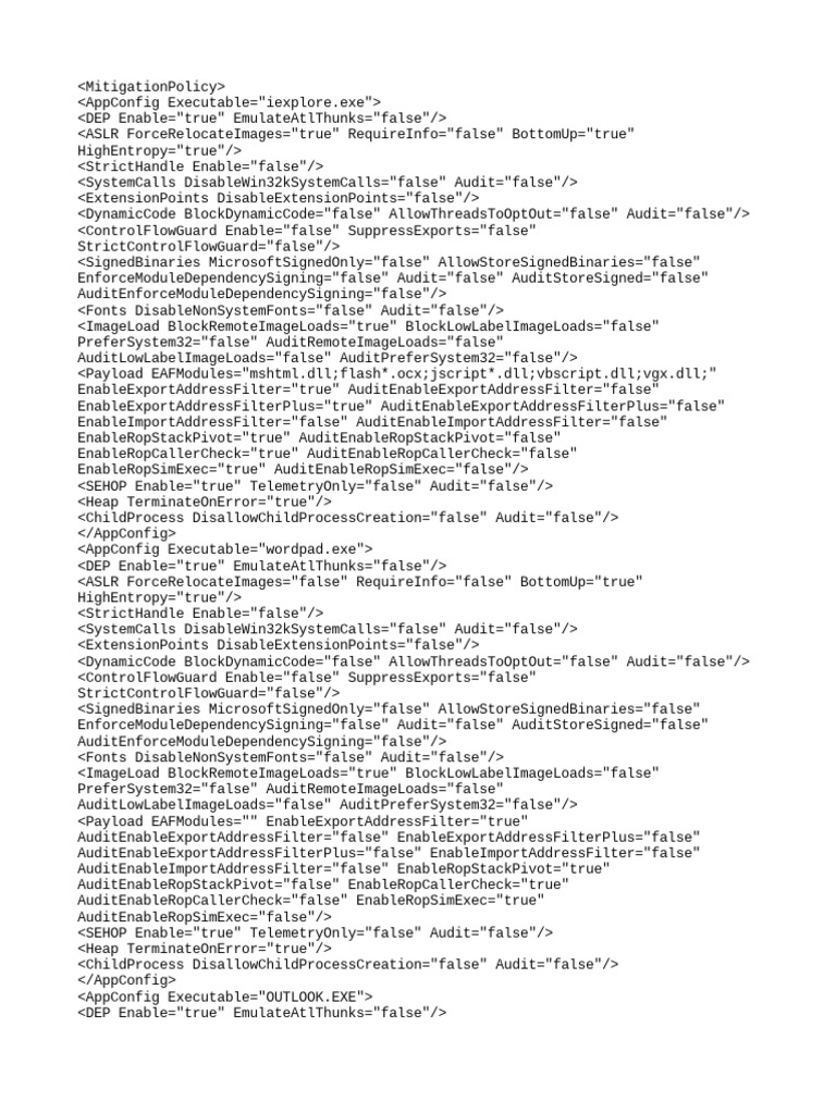 Office and browser app mitigation policies pdf