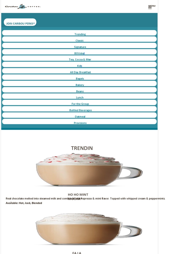 Menu-at-Caribou-Coffee | PDF