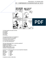 Teste de Conhecimento - Compreensão e Interpretação de Texto - Inglês