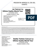 Daddy Yankee Cancun La Ultima Vuelta World Tour: Presentar Impreso El Día Del Evento