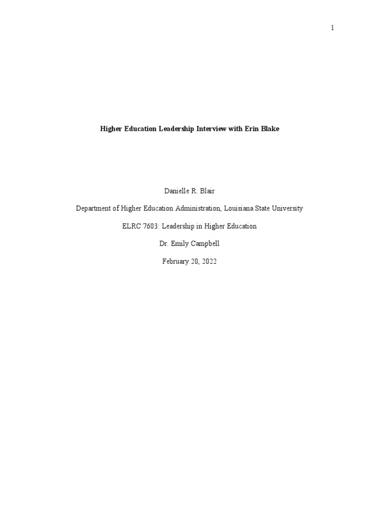 Higher education leadership interview download free pdf leadership