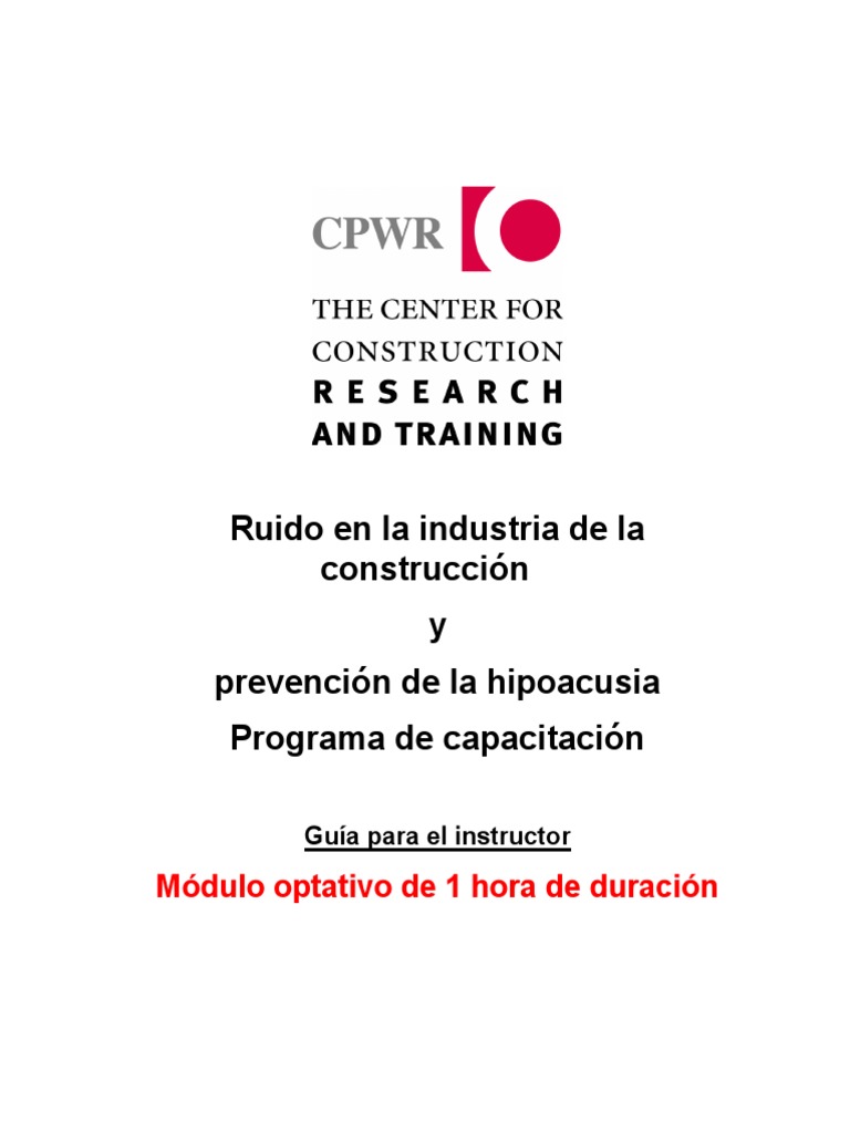 Instructor Guide60 Min Program Spanish PDF Decibel Tinnitus