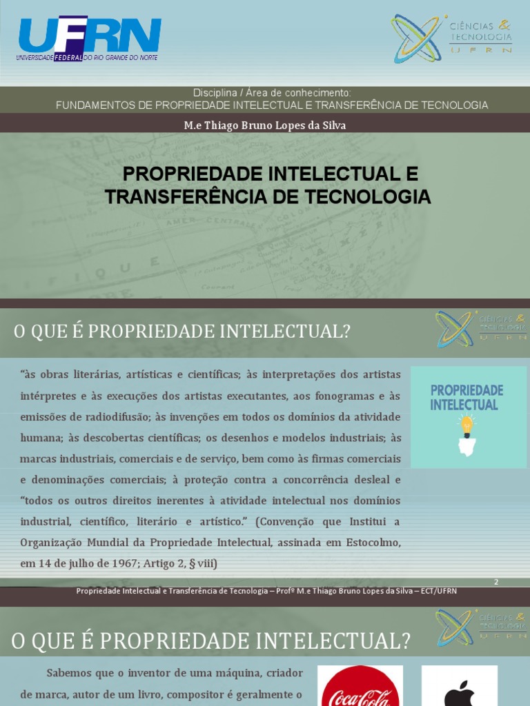 Propriedade Intelectual e sua Importância | PDF | Propriedade ...