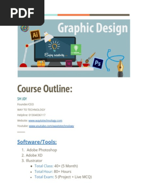 Course Outline for Graphic Design & Freelancing - Created by Way to Technology