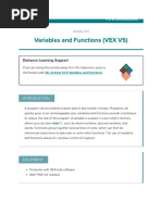 Activity 3.1.5 Variables & Functions VEX V5 2021