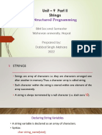 C Programming Unit - 9 Part II Strings