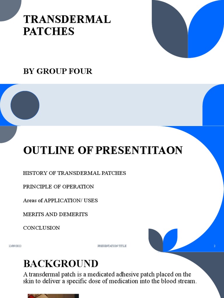 Transdermal Patches | PDF | Pharmacology | Chemistry
