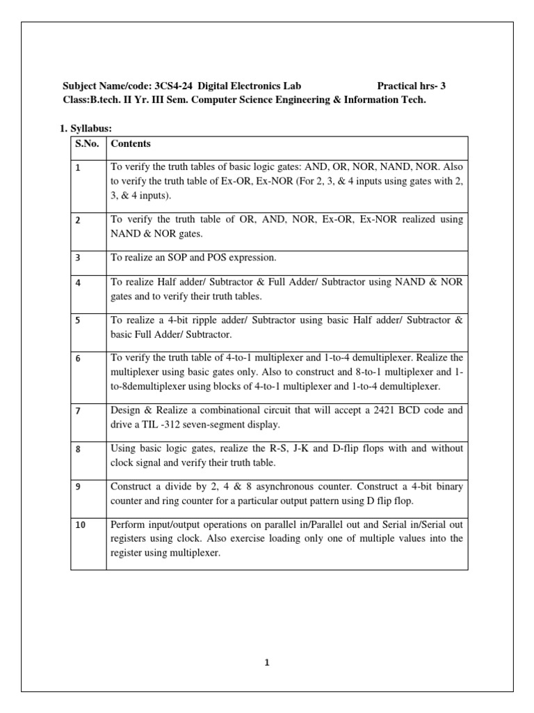 3CS4-24 de Sarabjeet Singh Lab Manual | PDF | Logic Gate | Binary Coded ...
