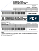 1 Via Prefeitura: Nome/Razão Social Guia DAM Endereço Processo Inscrição Municipal Bairro Quadra/Lote Auto de Infração