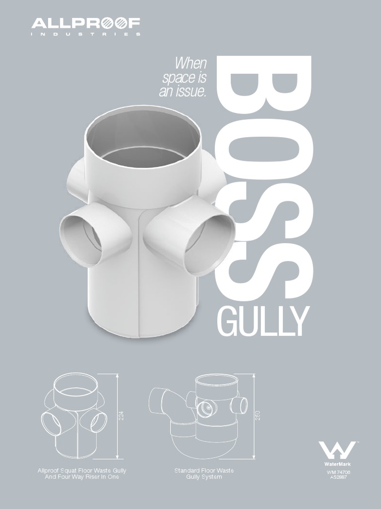 Allproof Boss Gully Specifications | PDF | Plumbing | Hydraulic Engineering