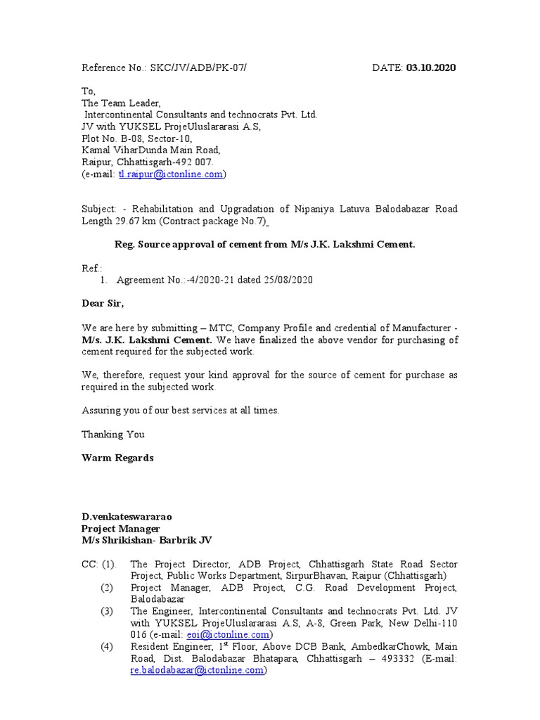 Approval Request for Cement Source | PDF | Business | Technology ...