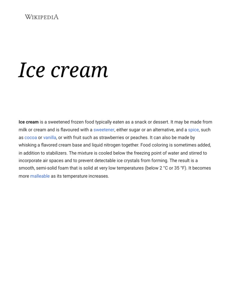 Ice Cream | PDF | Ice Cream | Desserts