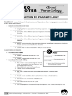 EXO Notes - Parasitology - Intro To para
