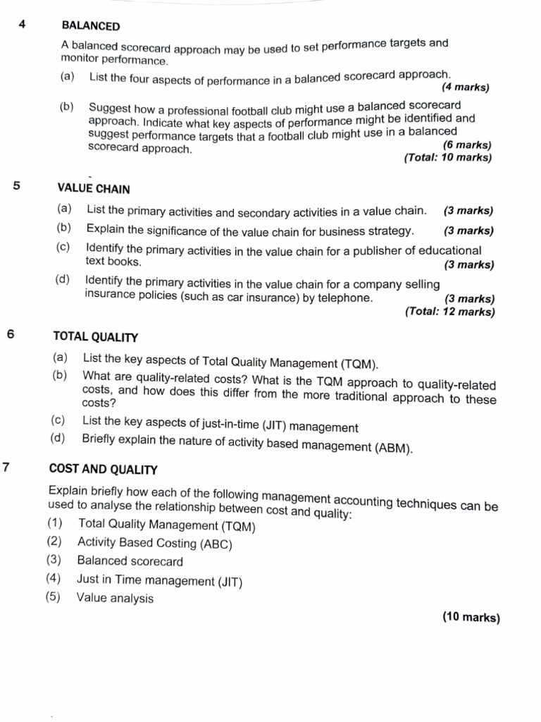 Total Quality Management, Cost Control and Reduction PDF Lean Manufacturing Benchmarking