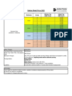 Dekton Retail Price List 2022