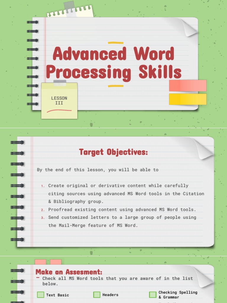Advanced Word Processing Exercises