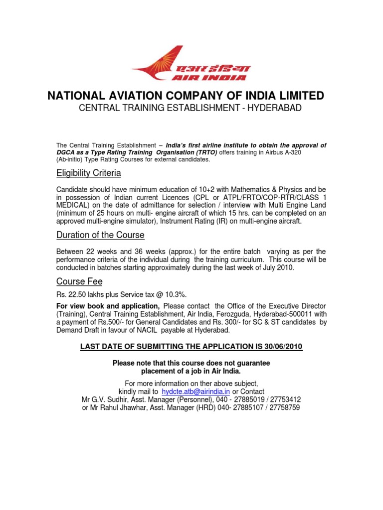 Airbus A320 Type Rating Training Course Offered By Central Training