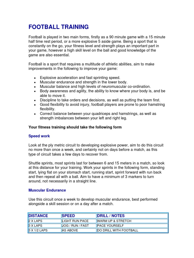 Football Training: Strength & Speed Workouts | PDF | Weight Training ...