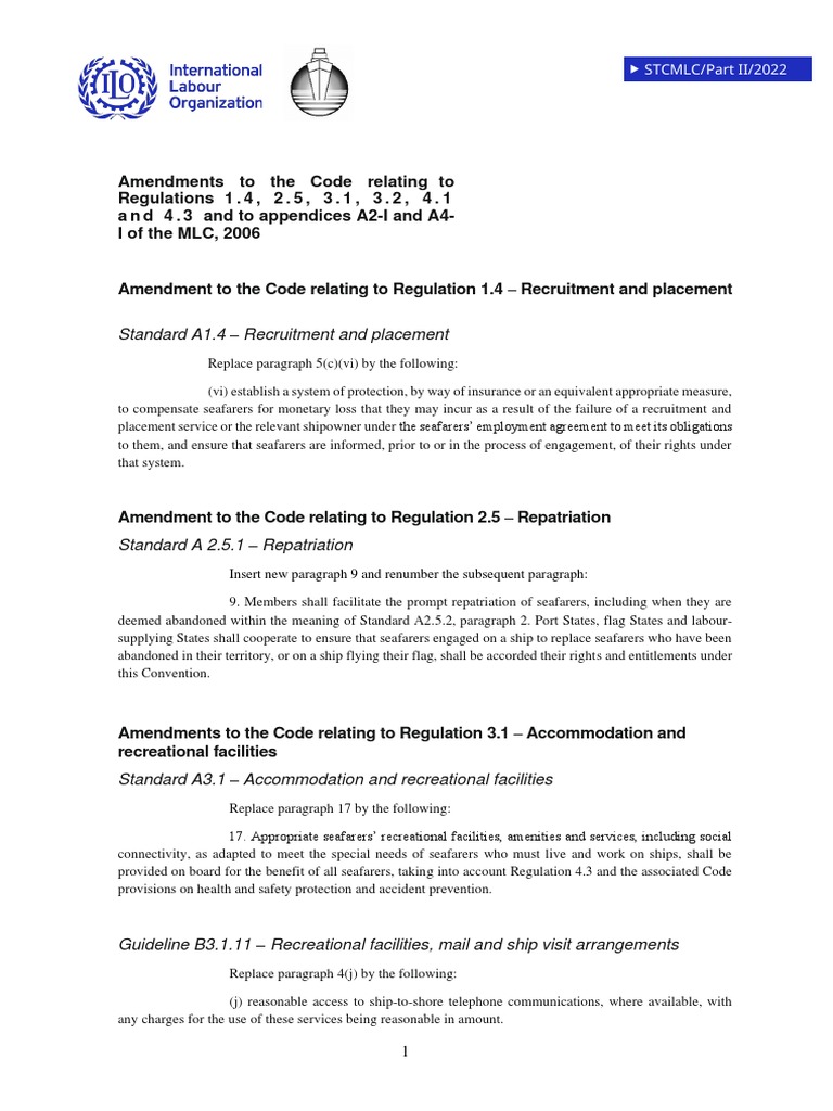 2022 MLC Amendments | PDF | Occupational Safety And Health | Preventive ...