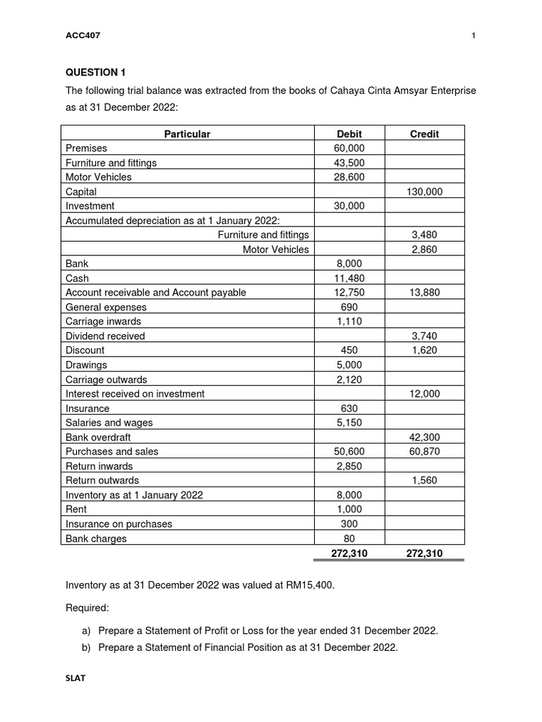 Additional Class Tutorial Basic Sopl Sofp | PDF | Debits And Credits ...