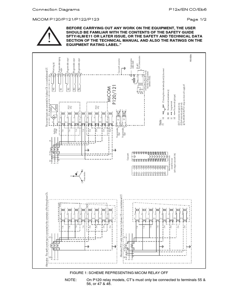 MiCOM Relay Connection Diagrams | PDF | Electricity | Electrical Equipment