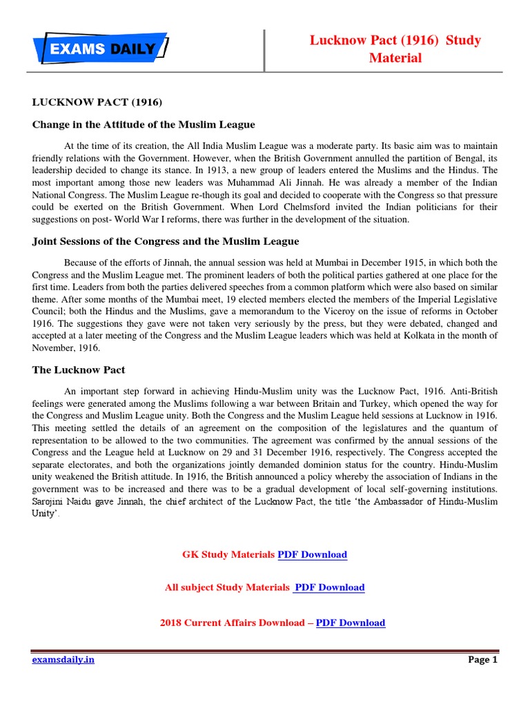 lucknow-pact-1916-study-material-pdf-all-india-muslim-league