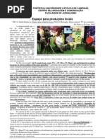 Espaço para produções locais - texto do curso de Projeto Editorial 2 da PUC-Campinas