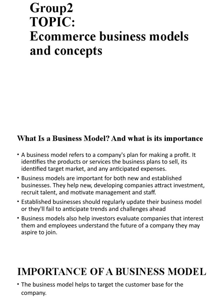 Ecommerce Business Models Explained | PDF | E Commerce | Subscription ...