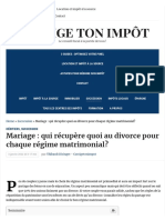 Mariage - Qui Récupère Quoi Au Divorce Pour Chaque Régime Matrimonial