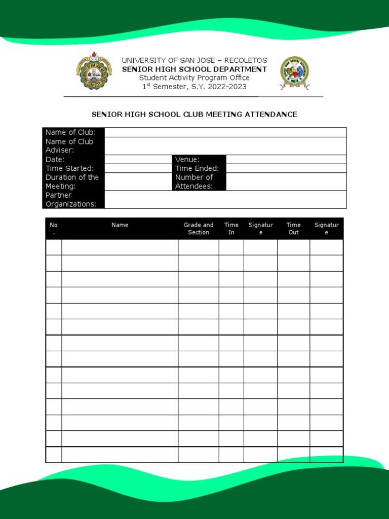 Attendance Sheets-CLUB | PDF