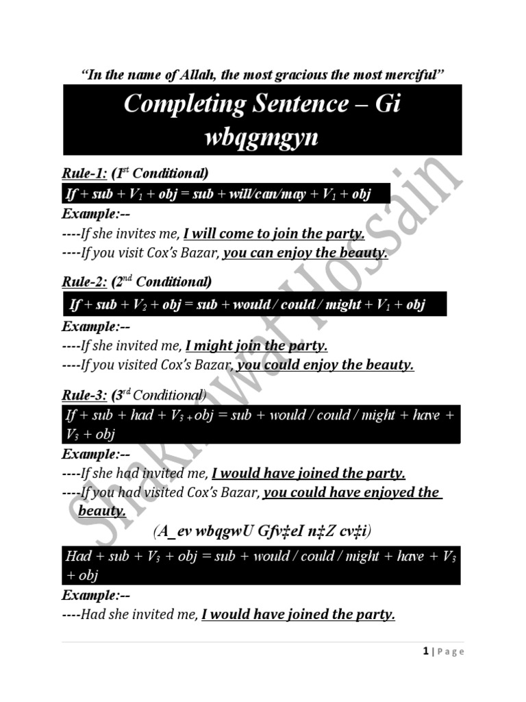 Completing Sentence Rules PDF Languages Foreign Language Studies