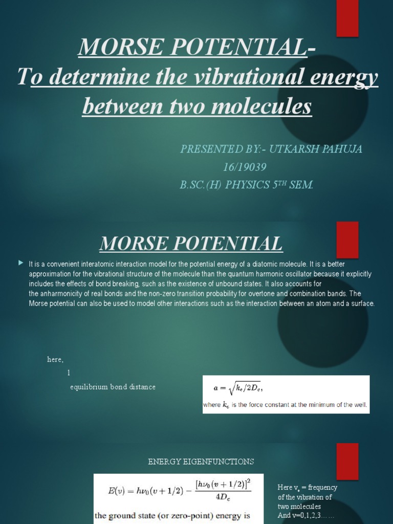 Morse Potential PDF Finite Difference Oscillation