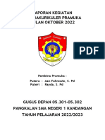 Laporan Kegiatan Ekstrakurikuler Pramuka Oktober 2022