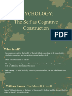 Psychology - The Self As Cognitive Construction