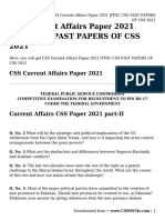 CSS Current Affairs Paper 2021 - FPSC CSS PAST PAPERS OF CSS 2021
