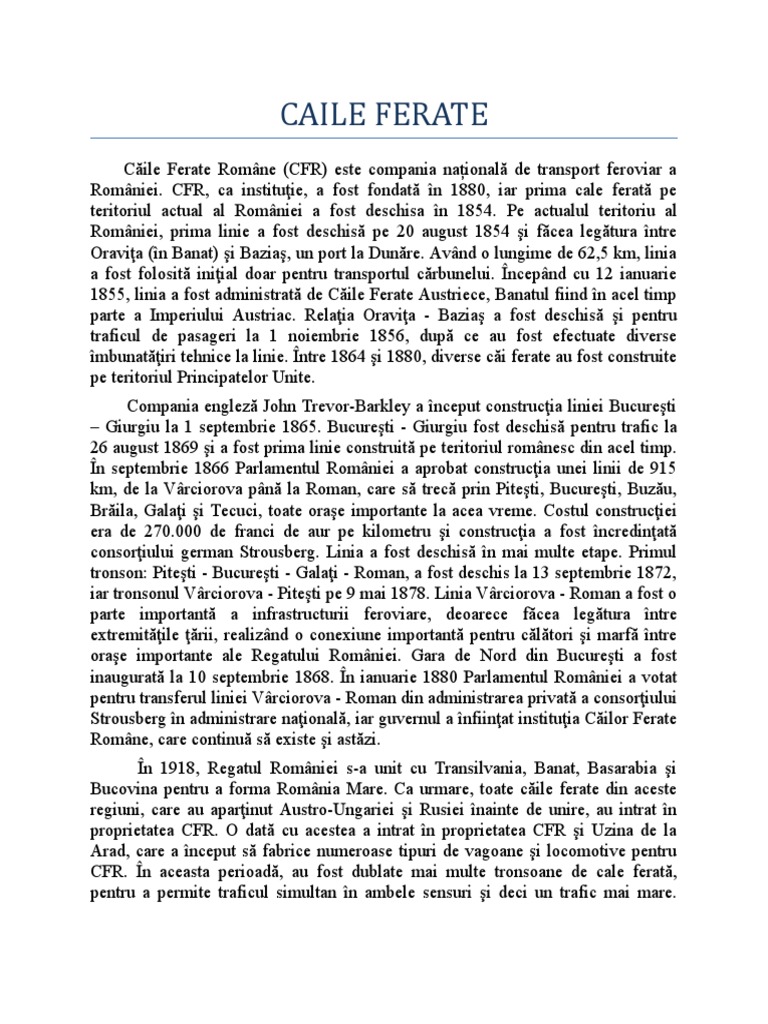 Caile Ferate | PDF