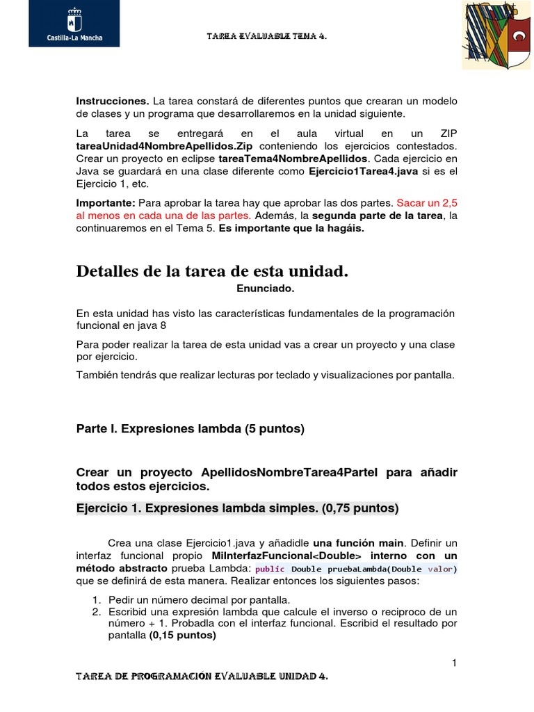 Tarea de Programación en Java 8 | PDF | Función anónima | Java ...
