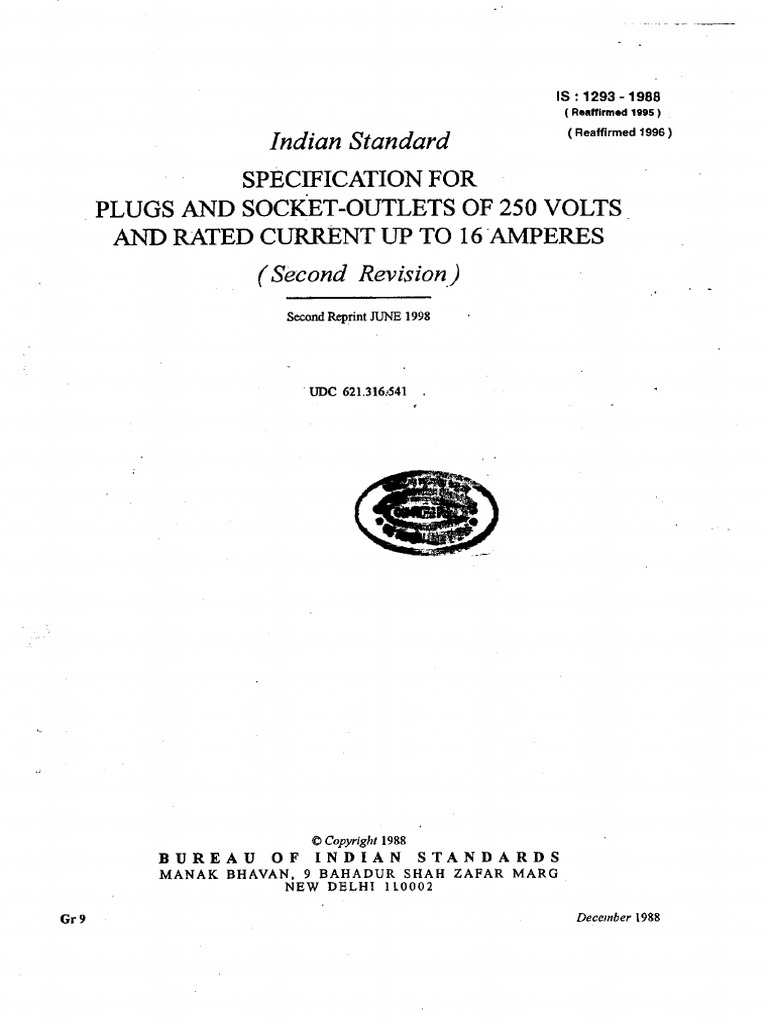 Is 1293.1988 | PDF