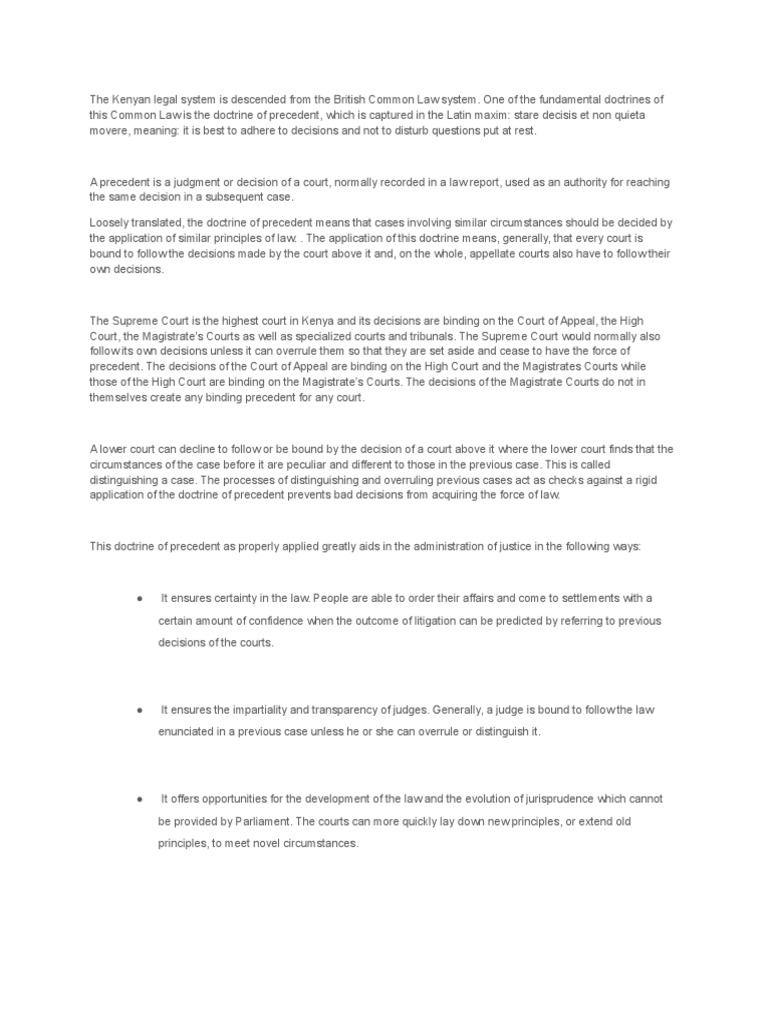 Kenyan legal systemfrom the British Common Law system PDF