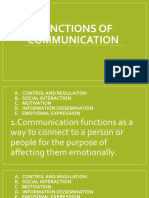 FUNCTIONS OF COMMUNICATION Quiz