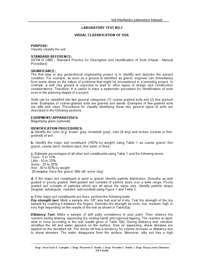Soil Visual Classification Guide | PDF | Silt | Sand