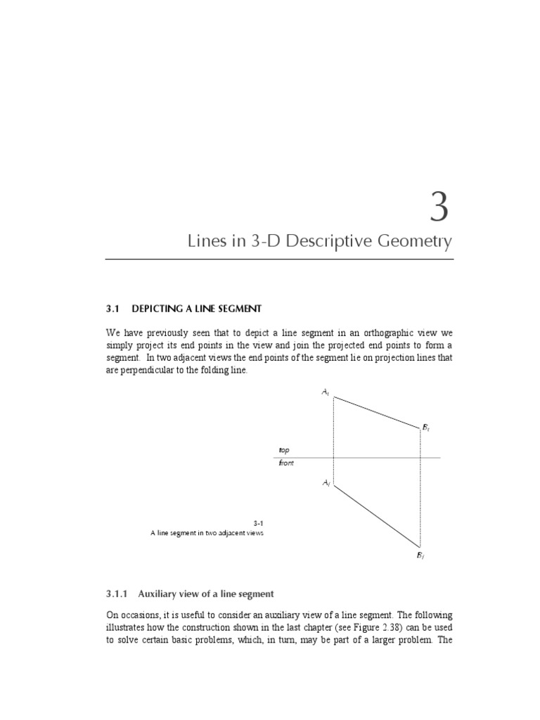 Lines in 3-D Descriptive Geometry: 3.1 Depicting A Line Segment | PDF ...