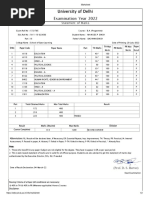 DU Semester VI Marksheet 2024 | PDF