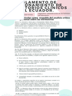 Reglamento de Funcionamiento de Laboratorios Clínicos Del Ecuador.
