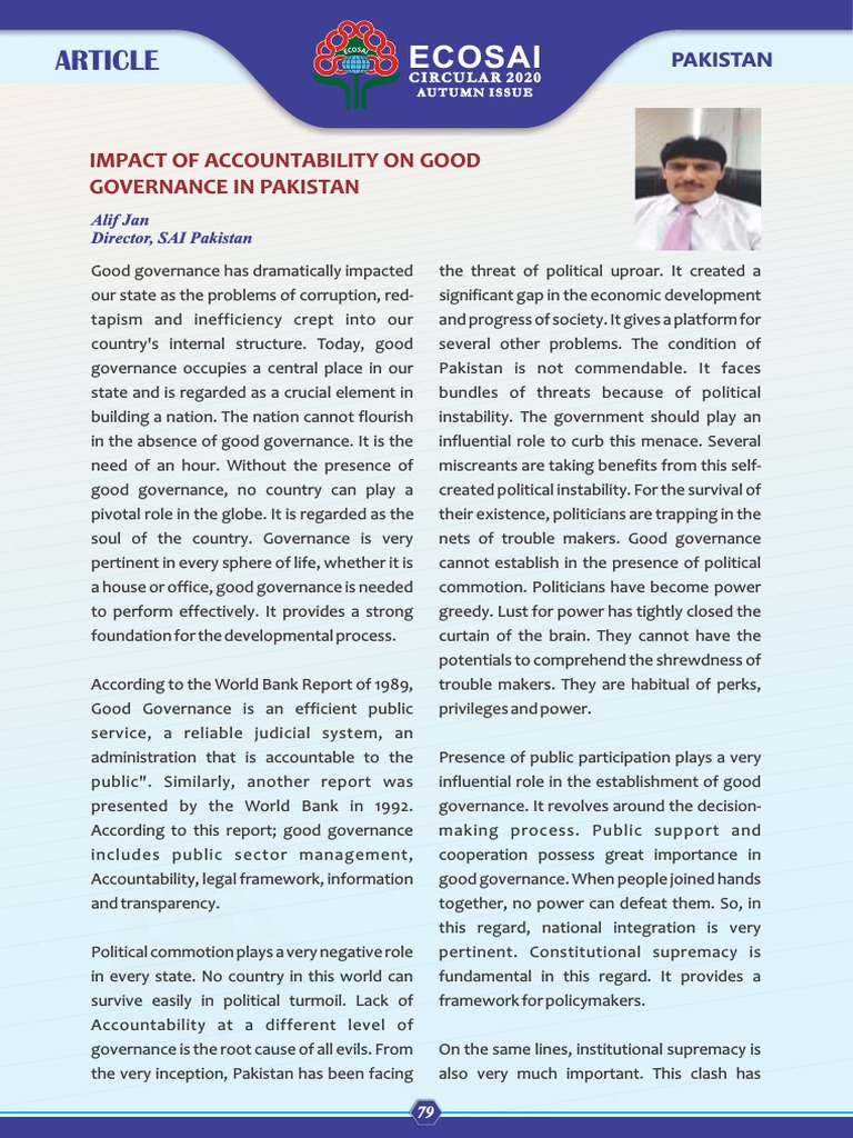 good governance in pakistan research paper
