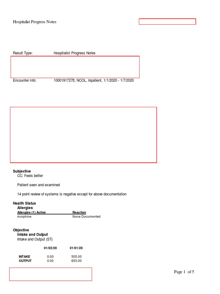 Hospitalist Progress Note for Addie Schmidt | PDF | Causes Of Death ...