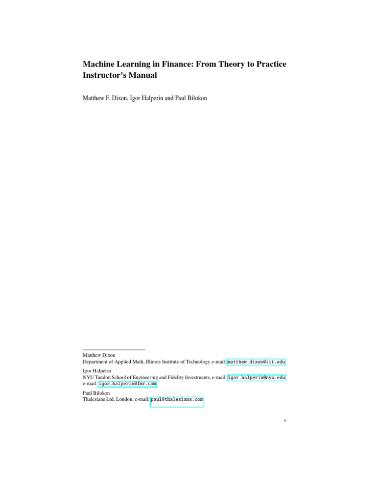 Instructors Manual | PDF | Machine Learning | Time Series